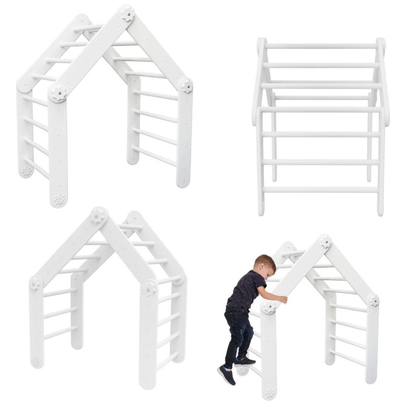 Indoor houten speeltoestel met klimrek Flip
