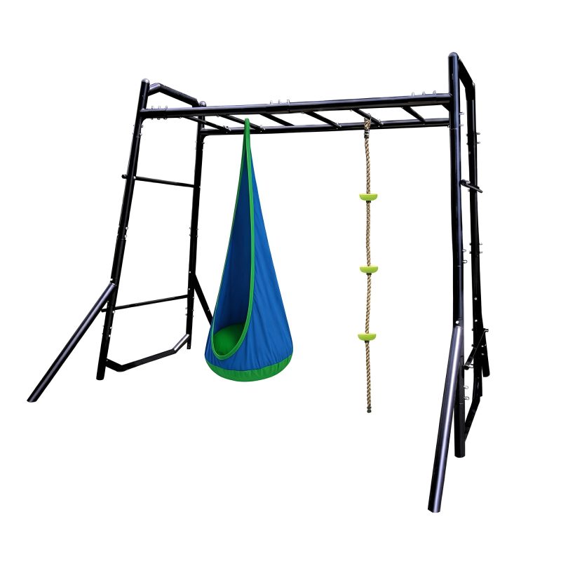Tuin speeltoestel Monkey Bars met hangende coconschommel