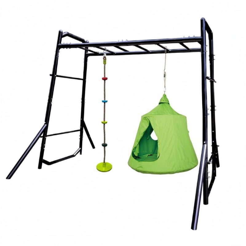 Tuin speeltoestel Monkey Bars met nestschommel en tent