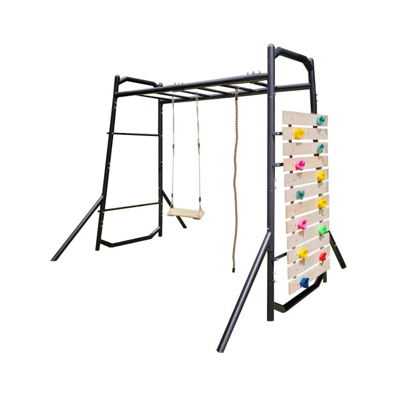 Tuin speeltoestel Monkey Bars met kunststof schommelzitje