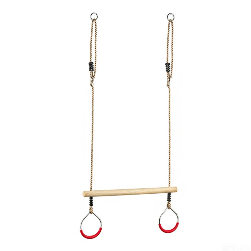 Houten trapeze met ronde ringen Best